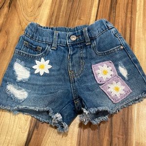 2T patchwork fringe short